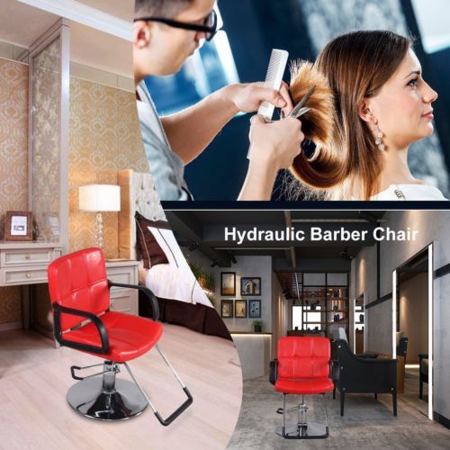 New BestSalon Hydraulic Barber Chair Styling Salon Beauty Equipment Spa Red VP