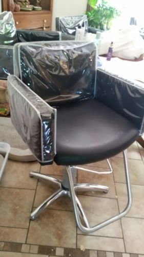 Collins Mfg. Salon chair star base Black w plastic cover Updown  Eight available