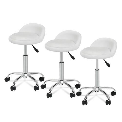 3PCS Adjustable Hydraulic Stool Facial Salon Massage Spa Swivel Rolling Chair