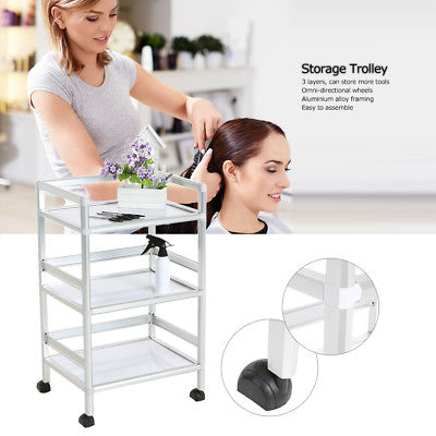 Storage Trolley 3 Layers Barber Drawers Hair Rolling Cart Salon Trolley Spa D2L5