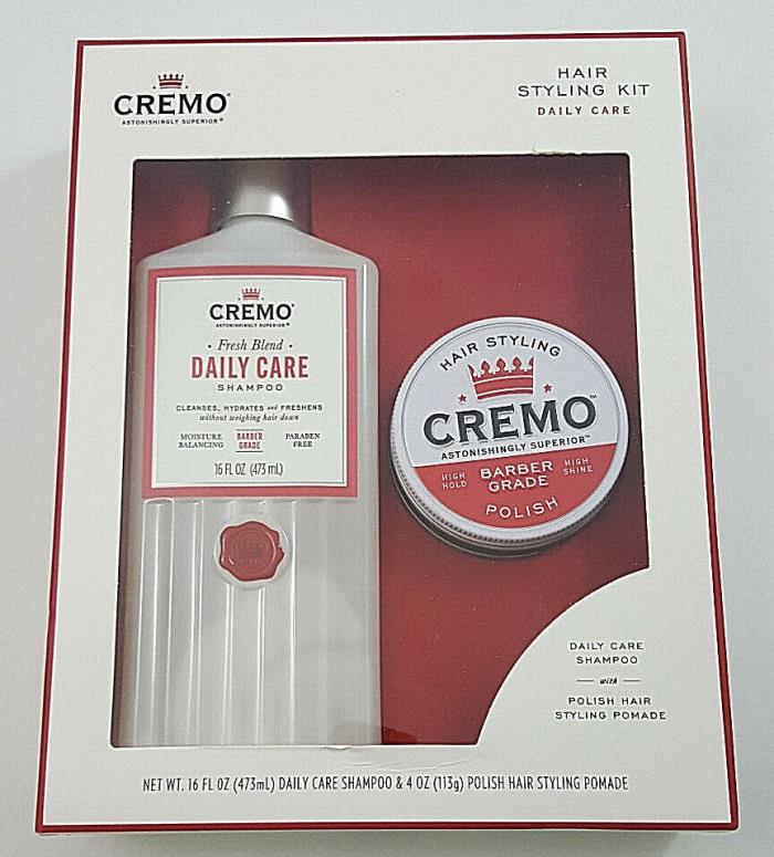 Cremo Hair Styling Kit Daily Care Shampoo And Hair Styling Polish