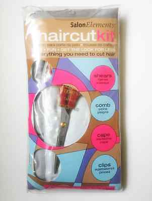 Salon Elements Haircut Kit - Shears - Comb - Cape - Hair Clips