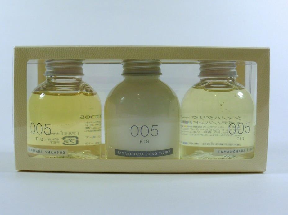 TAMANOHADA Amenities 005 Fig - Shampoo, Conditioner  and Liquid 3 x 80ml Japan