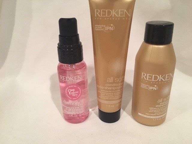 Redken Travel Size - All Soft Shampoo, All Soft Conditioner, Glo Dry Diamond Oil