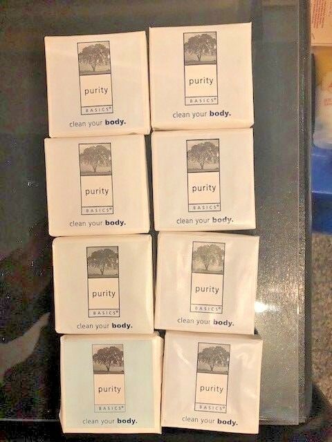 Lot of 8 PURITY BASICS Travel Size French milled Body Soap NEW in packaging