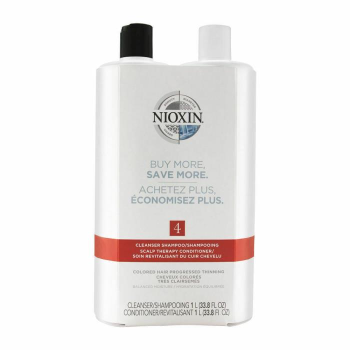 Nioxin System 4 Liter Duo Cleanser + Scalp Therapy, Colored Hair Thinning New