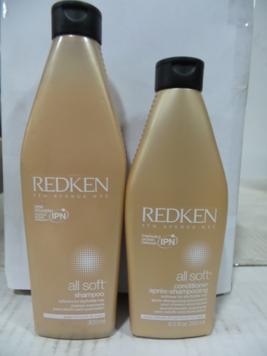 Redken All Soft Shampoo 10.1 oz and Redken All Soft Conditioner 8.5 oz-Pack of 4