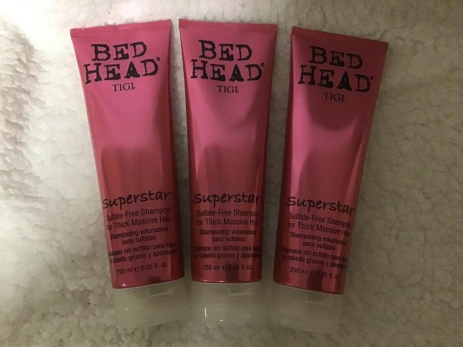 3 TIGI Bed Head SUPERSTAR  Shampoo Tubes  8.45 oz Each  New smells so good