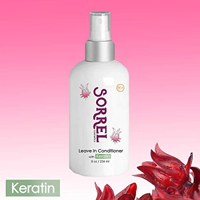Leave-In Conditioner with Keratin and Sorrel, Conditioning Spray for Dry, Hair,