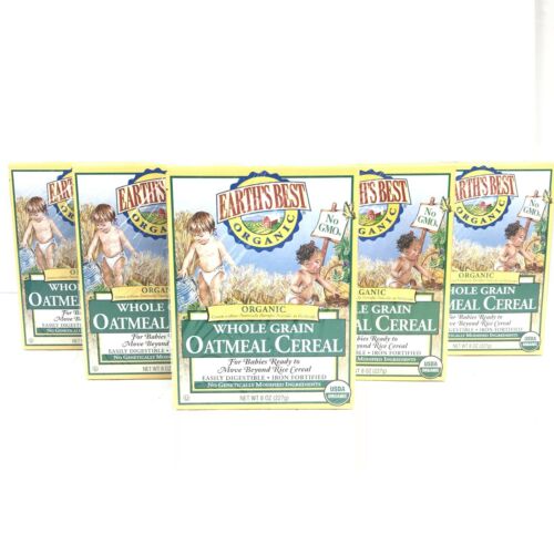 5 PACK'S - Earth's Best, Organic Whole Grain Oatmeal Cereal, 8 oz (227 g)