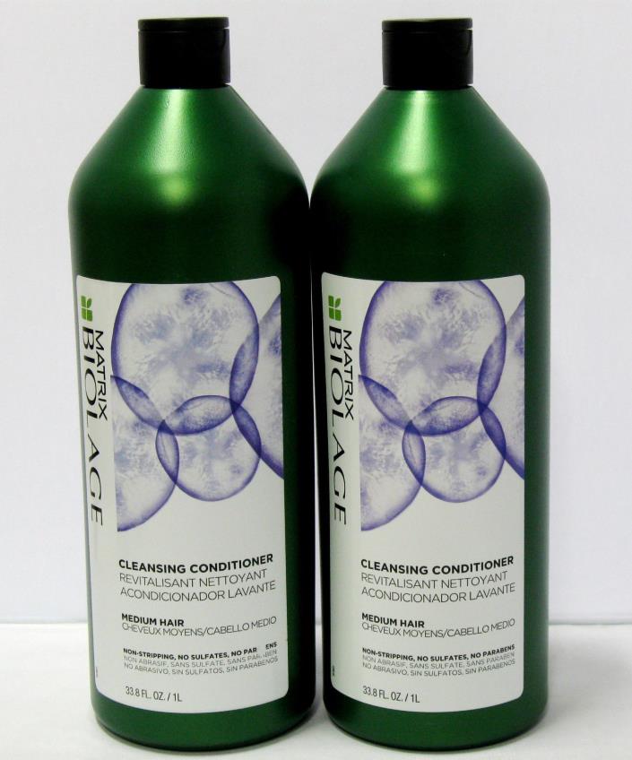 2 X Matrix Biolage Cleansing Conditioner Acai for Medium Hair 33.8 oz Liter Set