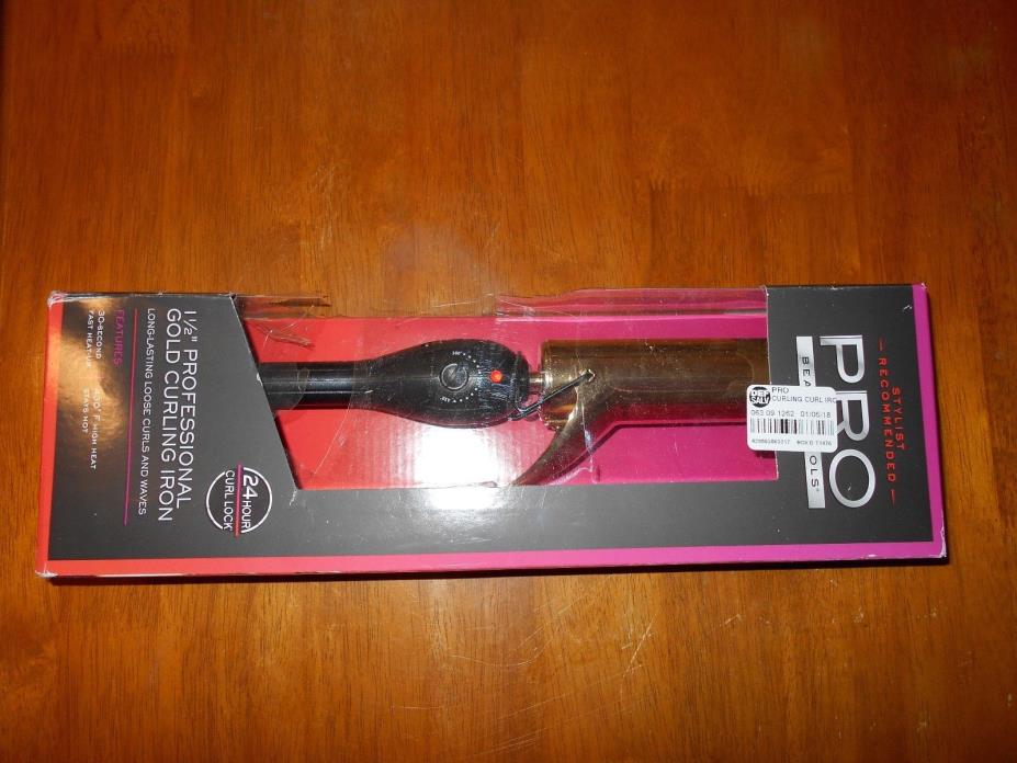 Pro Beauty Tools 1-Inch Professional Gold Curling Iron 1