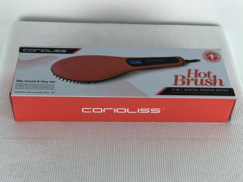 Corioliss Hot Brush Orange HQT-906 3-in-1 Detangles Straightens Massaging