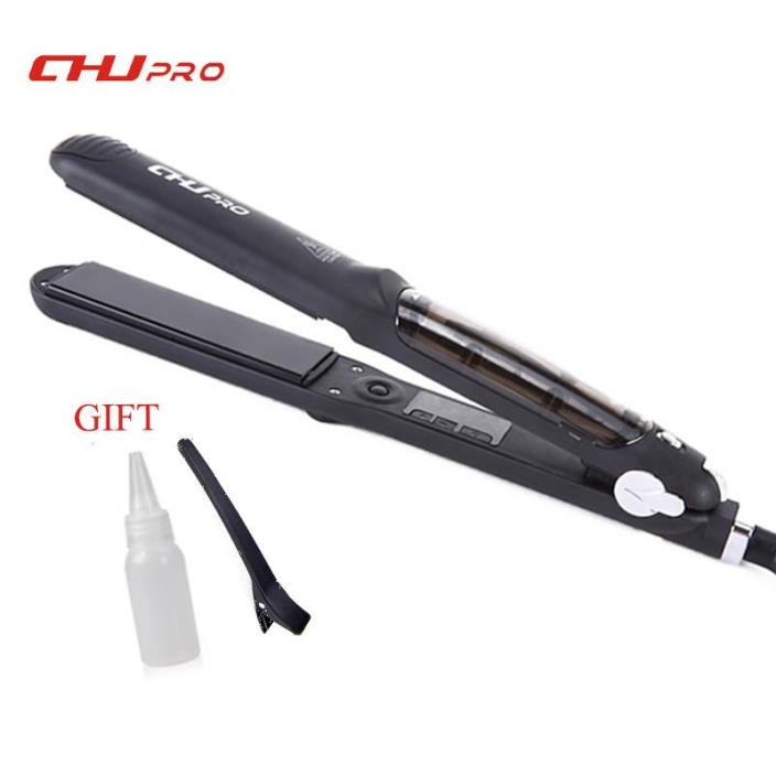 Hair Straightener Ceramic Steam Flat Iron Vapor Plate Wet/Dry Led Ferro Hair Iro