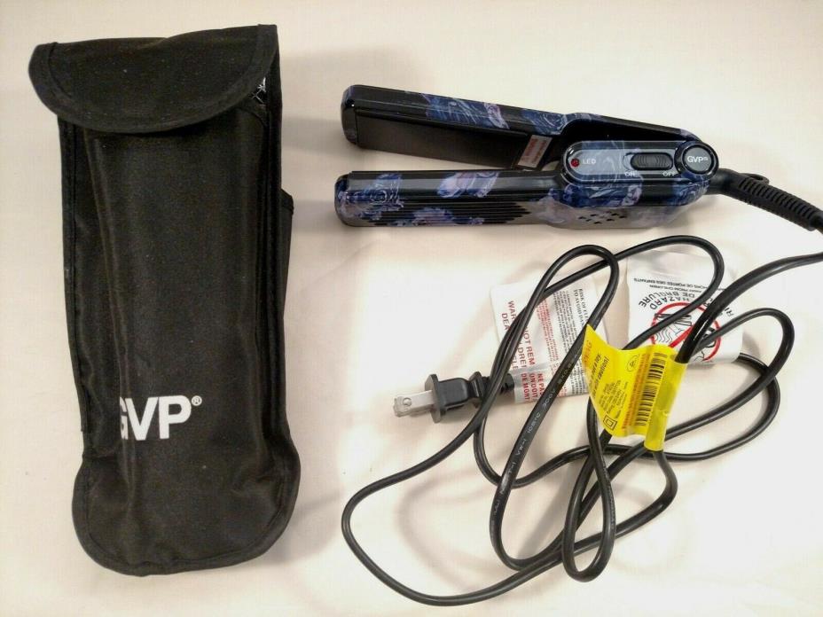 GVP Mini Flat Iron Ceramic 1.5 Inch  Black & lavender Travel Size