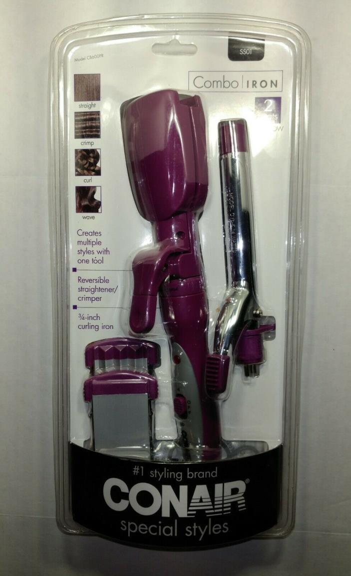 Conair Combo Styling Kit With Straightener/Crimper & Curling Iron New