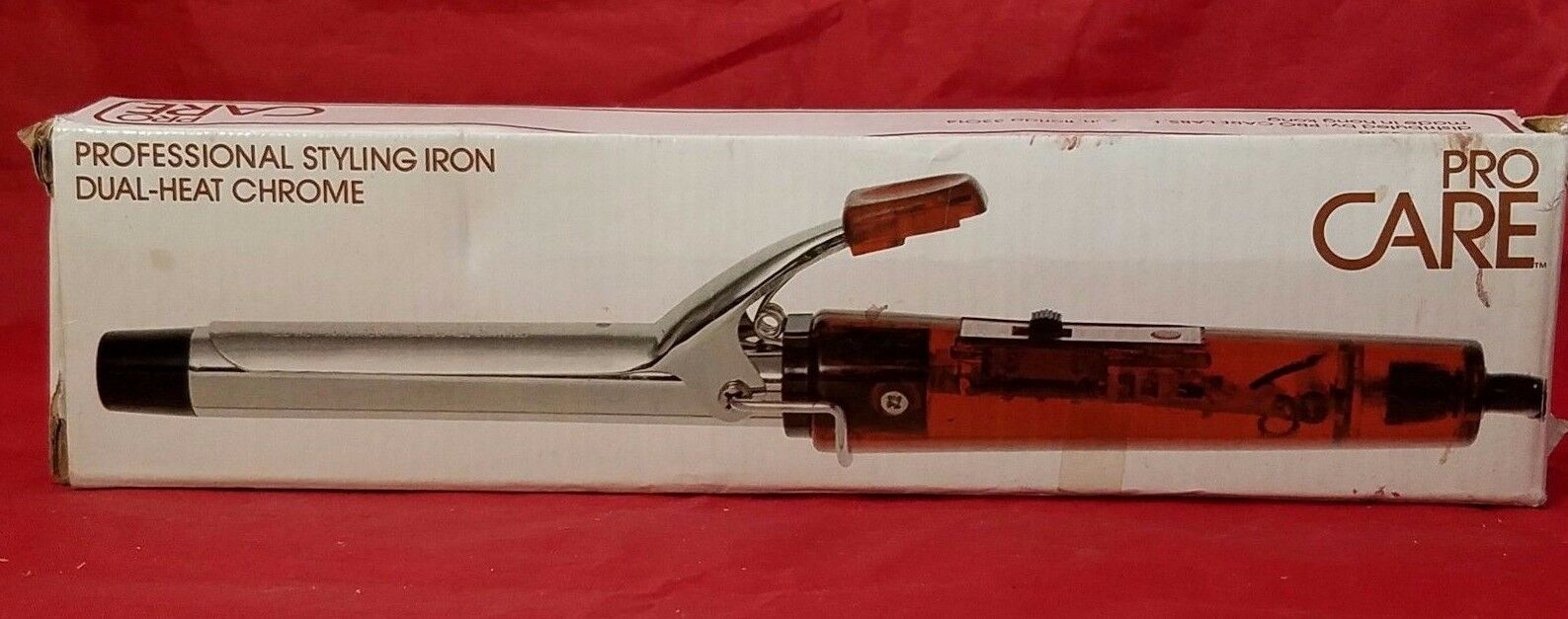 Vintage Pro Care Dual-Heat Chrome Curliing Iron NEW