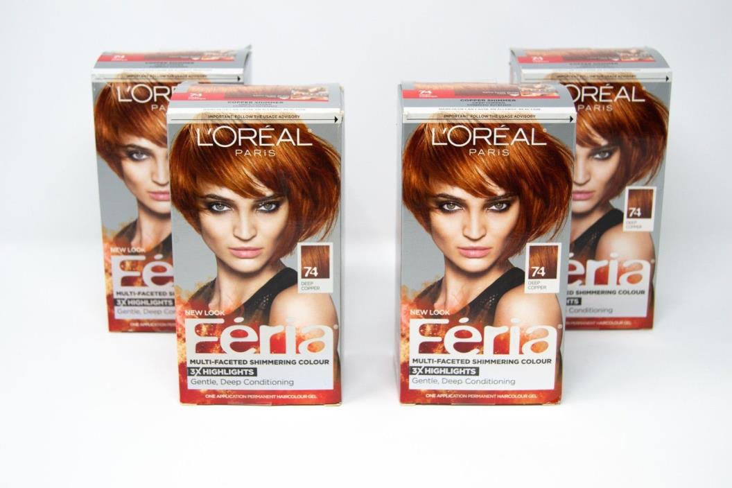 L'OREAL FERIA MULTI-FACETED SHIMMERING #74 Copper Shimmer Deep Copper Hair Color