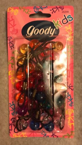 VINTAGE GOODY KIDS 16 TWIN BEAD PONYTAILERS PONY TAIL HOLDERS NEW IN PACKAGE