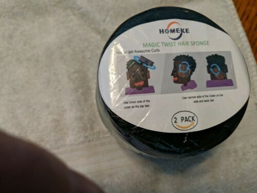 Homeke Magic Twist Hair Sponge For Afro Americans. Black and green. Two pack.