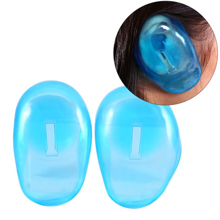 1 Pair Clear Silicone Earmuffs Salon Hair Dye Washing Protector Ear Cover Shield