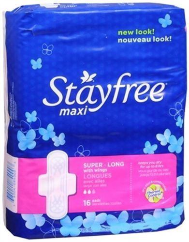 STAYFREE Maxi Pads Super Long With Wings 16 Each