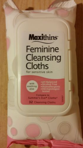 Maxithins Feminine Cleansing Cloths for Sensitive Skin 32-ct. Packs Feminine