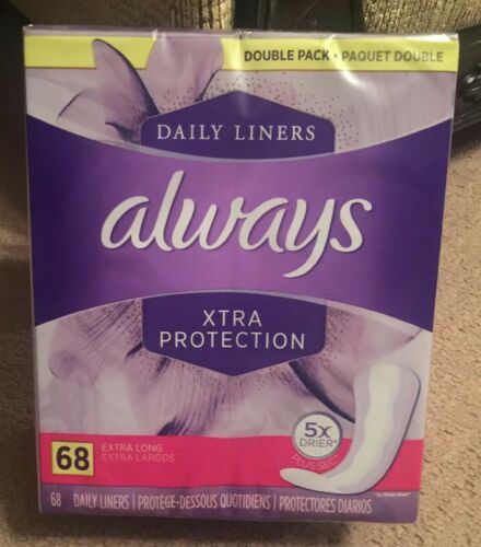Always Xtra Protection - Extra Long Daily Liners x68 Count (DOUBLE PACK) NEW