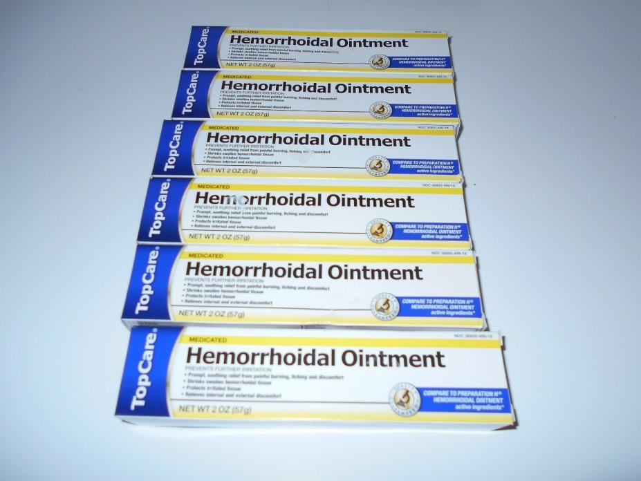 Top Care Hemorrhoidal Ointment Comp To Preparation H 2oz Tube 01/18 -6 Tubes