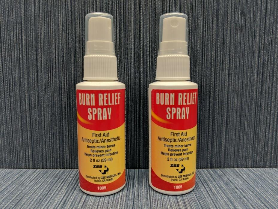 2 x 2 fl oz Zee Burn Relief First Aid Antiseptic/Anesthetic Spray