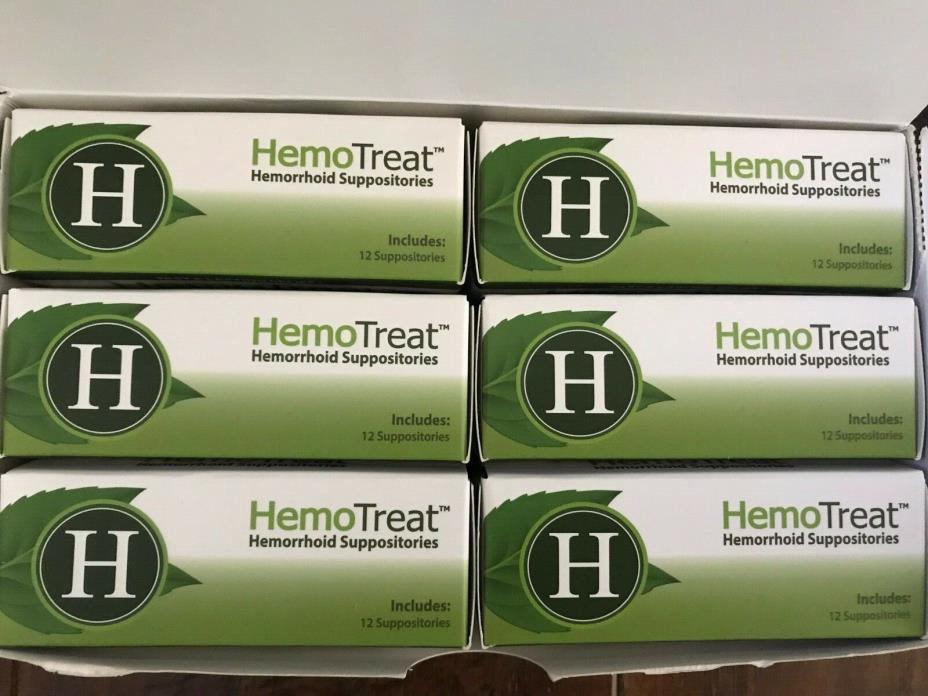HEMOTREAT Hemorrhoid Suppositories Pain Itching Relief 6 Boxes of 12 2/19 EXP