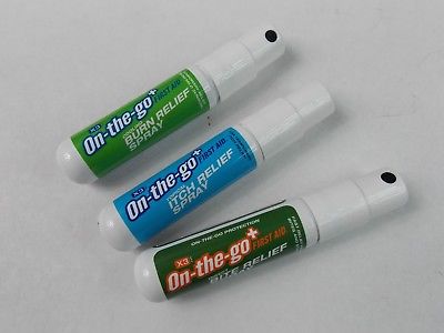 X-3 On The Go First Aid Bite Relief Burn Relief Itch Relief Sprays .27oz