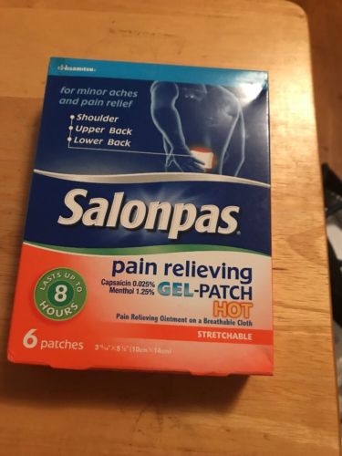 Salonpas Pain Relieving Gel Patch HOT ( 15/16 x 5 1/2 ) 6 patches