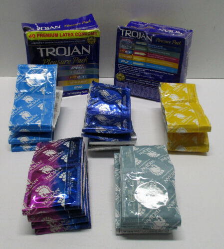 Trojan Pleasure Pack 80 Assorted Premium Latex Condoms - EXP 9/1/2020