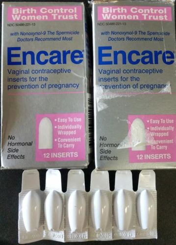 ENCARE VAGINAL CONTRACEPTIVE INSERT EASY TO USE 30 INSERTS 8/18&3/19 COLLECTIBLE