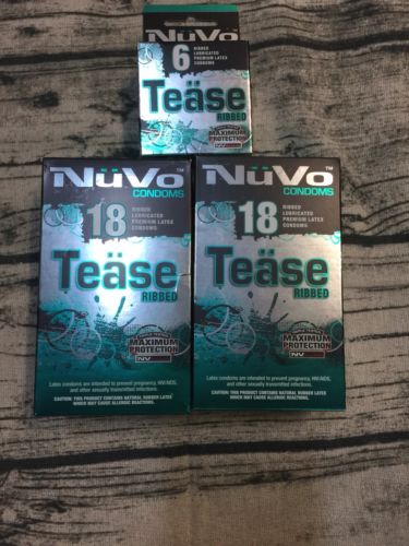 NuVo-Tease-Condoms-Ribbed-Lubricated-Premium-Latex 42-count-Exp-05-2020