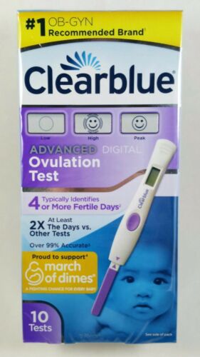 Clearblue Advanced Digital Ovulation Test 10 Count NEW SEALED Expires 7/31/19