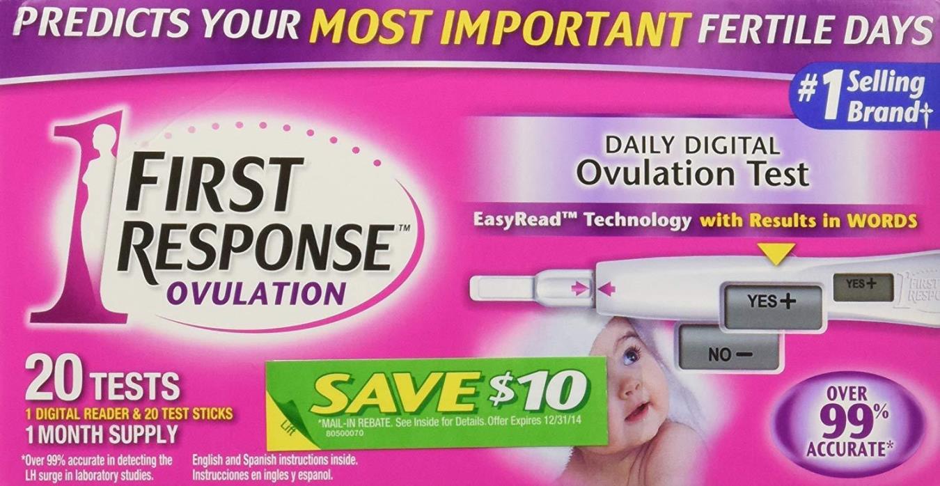 First Response Ovulation Daily Digital Test Kit 20 Tests Included Exp 09/17 B052