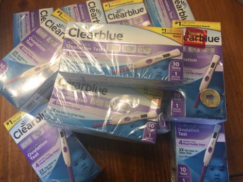 Huge Lot 11 Boxes = 120 Clearblue Advanced Digital Ovulation Test Stick Kit