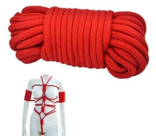 Soft Red Cotton Rope Bondage Restraint Japanese Shibari BDSM Adult Play 32ft/10m