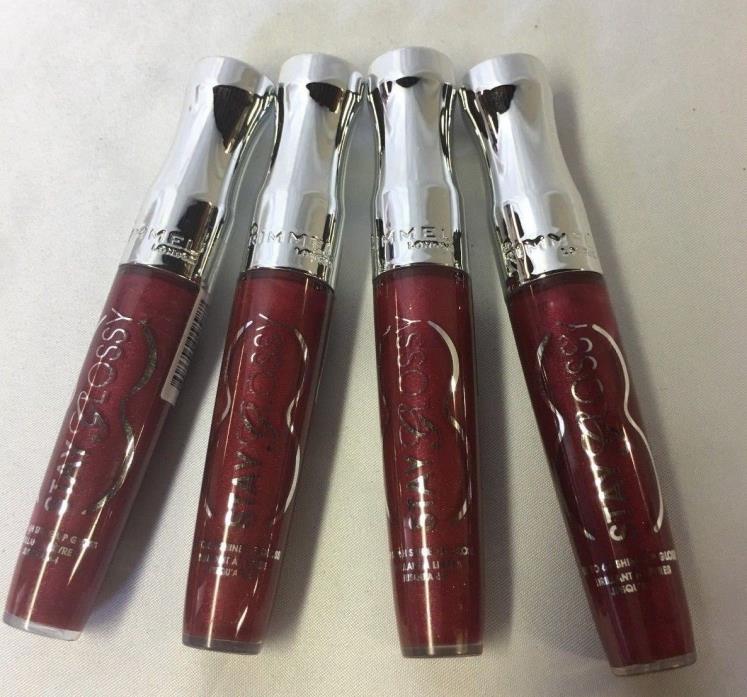 4 Pcs Rimmel STAY GLOSSY Lip Gloss *SEALED* 540 TIMELESS ALLURE