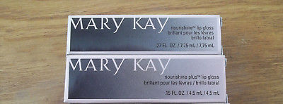 2 Mary Kay Nourishine Plus Lip Gloss Rock N Red NIB 047953 Plus Free Shipping !