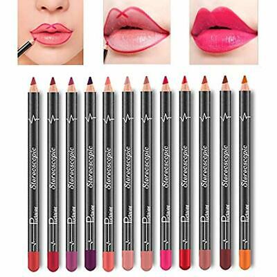 Lip Liner Pencil Set - 12 Colors Waterproof Smudge Proof Matte Velvet Long