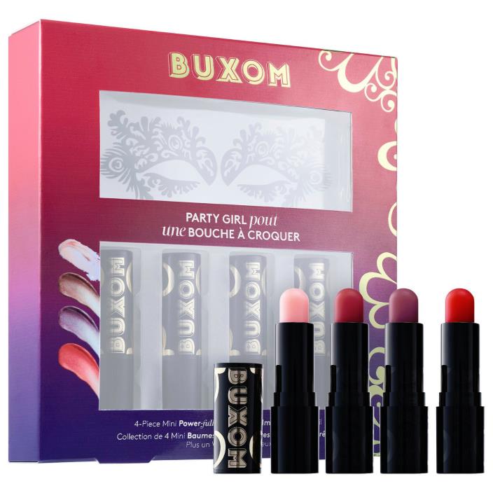 BUXOM  PARTY GIRL POUT Mini 4 Pc Plump Limp Balm Kit NEW IN BOX