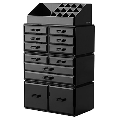 Readaeer Makeup Cosmetic Organizer Storage Drawers Display Boxes Case with 12