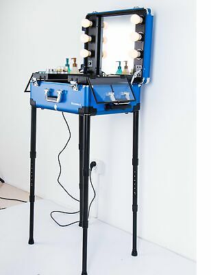 Makeup Case,Professional Artist Studio Cosmetic Train Table w/4 Rolling Wheel...