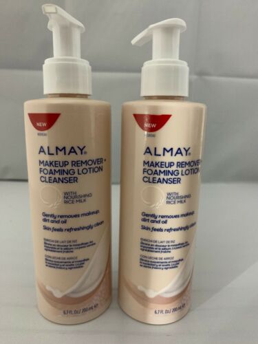 (2)ALMAY MAKEUP REMOVER + FOAMING LOTION CLEANSER 6.7oz EACH