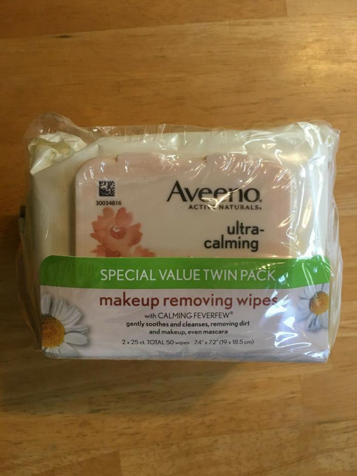 AVEENO Active Naturals Ultra-Calming Makeup Removing Wipes - 2 packs, 25 count e
