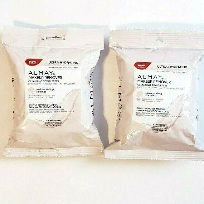 Almay Ultra Hydrating Makeup Remover Cleansing Towelettes 25 UltraSoft Wipes 2Pk