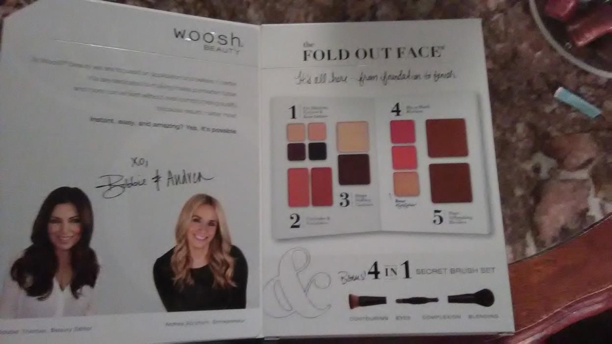 Woosh Beauty Cosmetic Palette The fold out face Med. Deep $69. + $16 lip-gloss